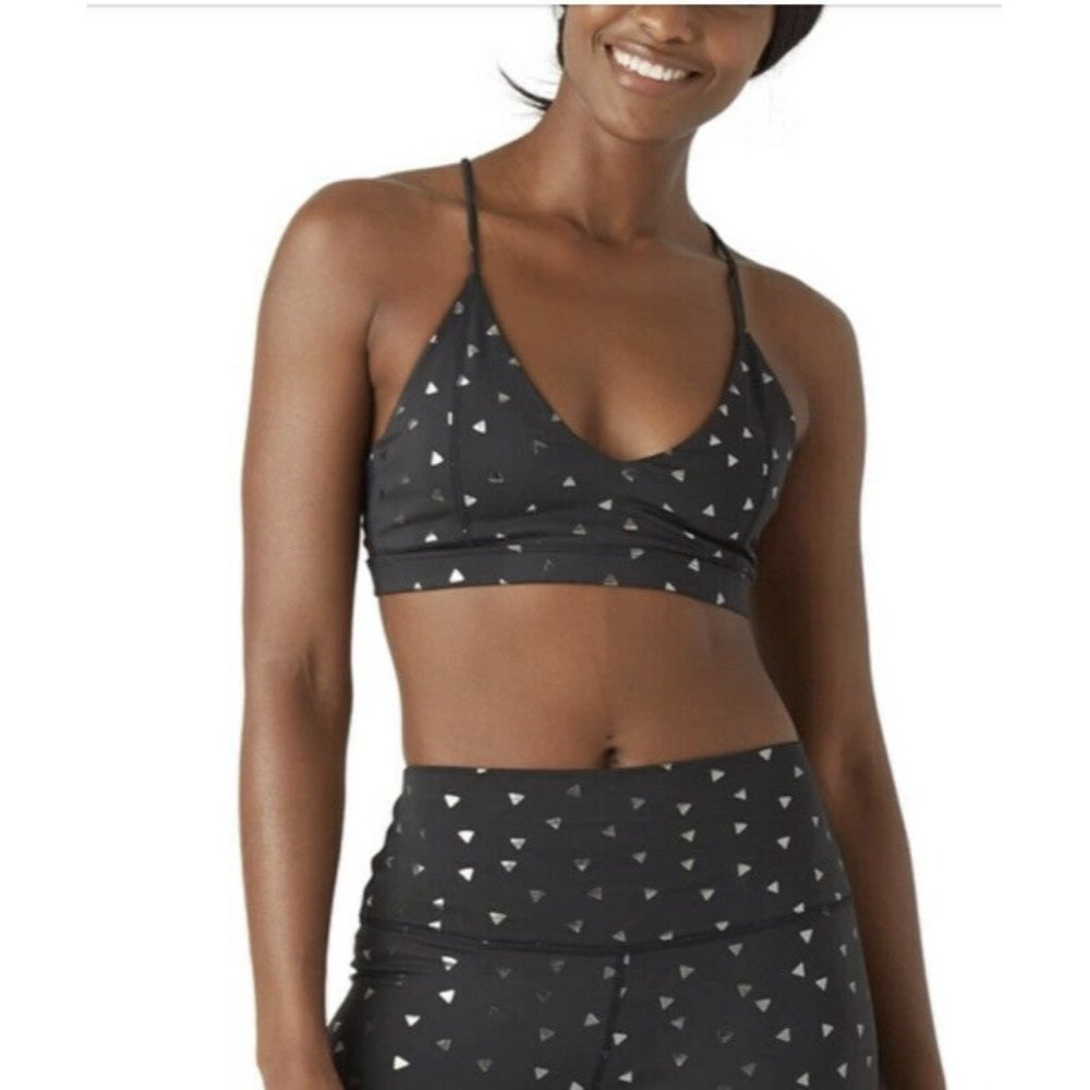 Glyder Sports bra Apparel Shine Bralette In Black-Black Triangle Size XS NWT
